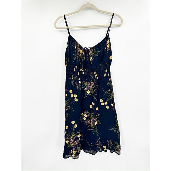 Reformation Genie Mademoiselle Navy Blue Floral Print Sun Dress Size 10 NWT - Picture 6 of 6